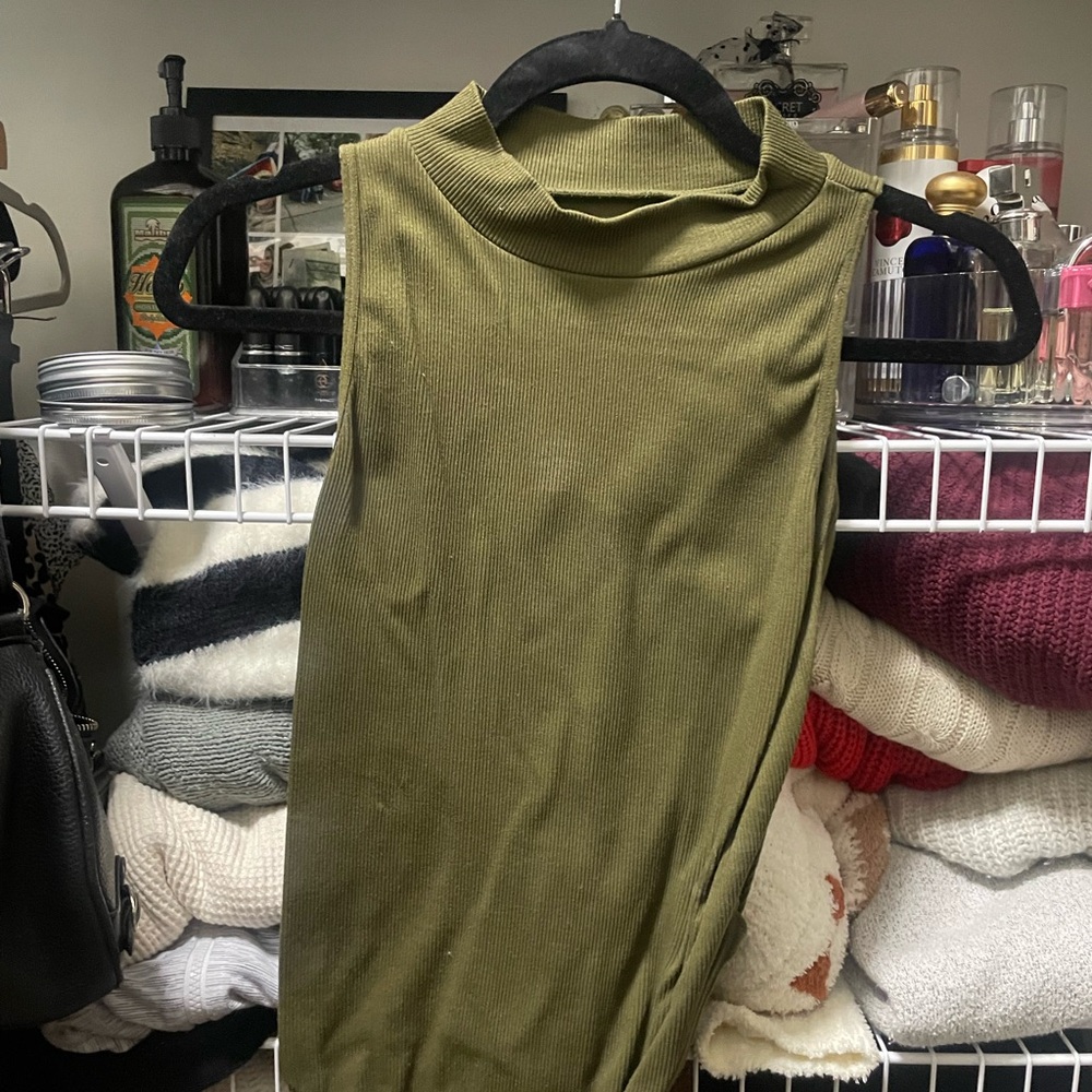 Olive Green Sleeveless Top